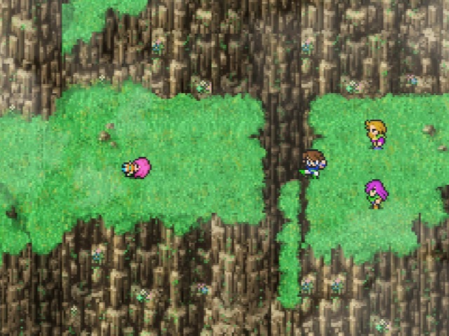 毒矢に倒れるレナ姫と崩れる崖